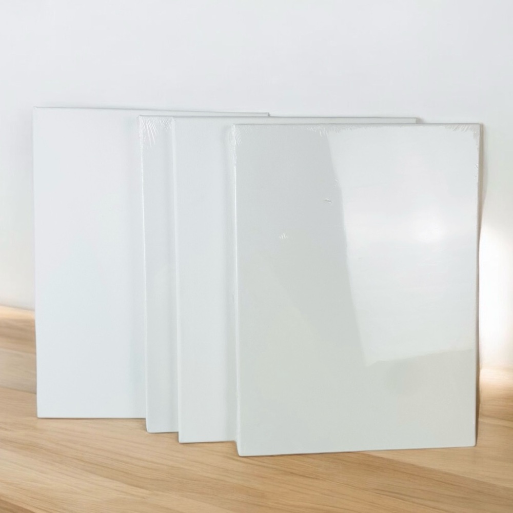 Stretched Artist Canvas 12” x 16” Pine Wood Frame 4 Pack New - Picture 12 of 13